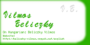 vilmos beliczky business card